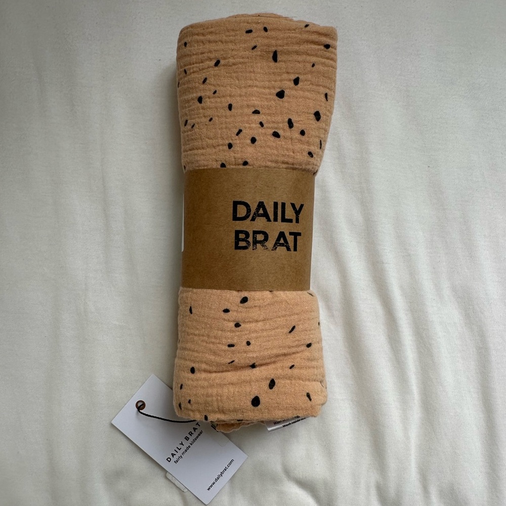 Daily Brat Tan and Black Speckled Swaddle